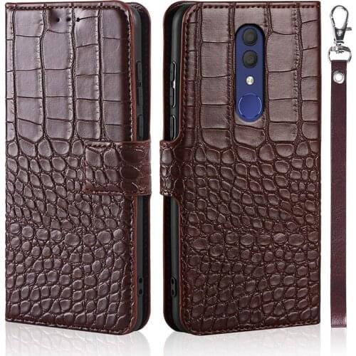 Luxury Crocodile texture Leather Wallet Flip Case For Alcatel 1X 2019 case Phone cover For Alcatel 1X 2019 case with Card Holder