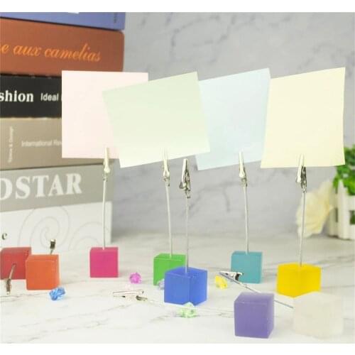 With Alligator Clips Memo Stands Memo Card Standing Place Card Holders Note Clamp Memo Card Holder Cube Photo Clip
