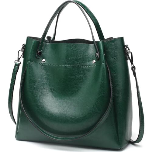 Oil Wax Leather Handbags Women Bags High Quality Ladies Shoulder Bag Famous Designer Casual Tote Crossbody Bags Female 2019 C874