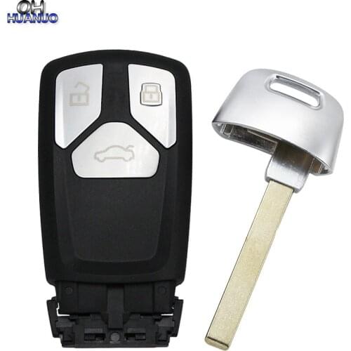 Smart Remote Car Key FOB Shell 3 Buttons for Audi TT A4 A5 S4 S5 Q7 SQ7 2017-New with small key
