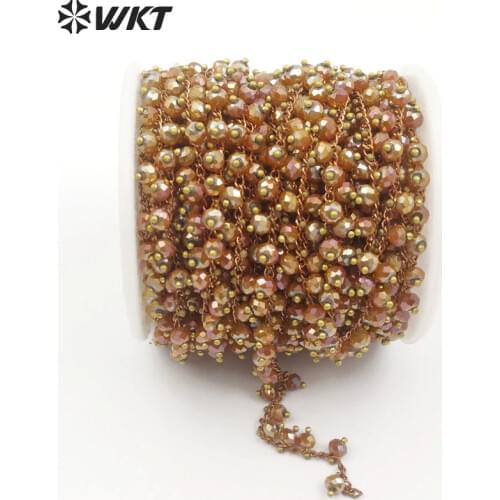 WT-RBC067 WKT New classic luxury gold rosary chain retro style copper wire wrapped color without gold jewelry chain