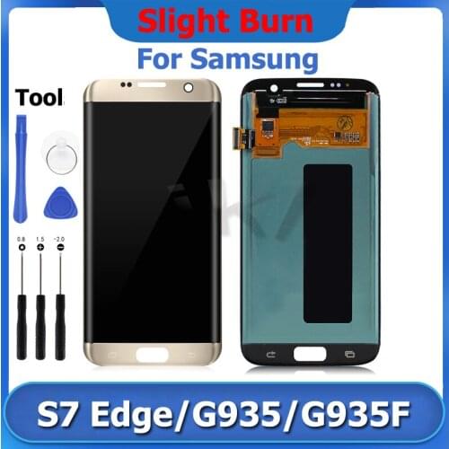Red Burn 5.5'' AMOLED LCD For SAMSUNG Galaxy S7 Edge G935A G935 G935F LCD Touch Screen Digitizer Display without frame
