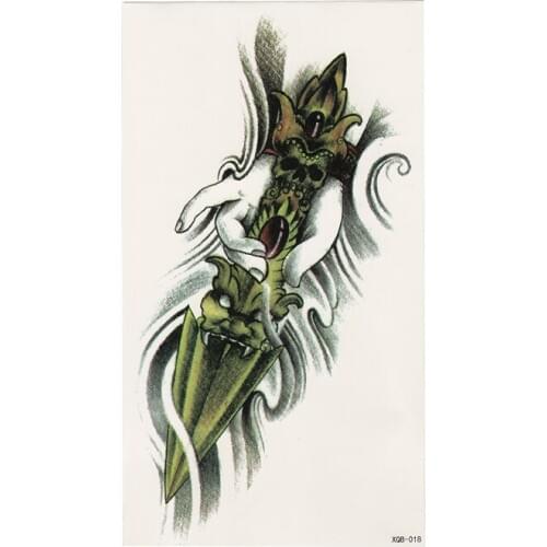 1pcs Dagger pattern Small Full Flower Arm Temporary Waterproof Tattoo Stickers Fox Owl for Women Men Body Art