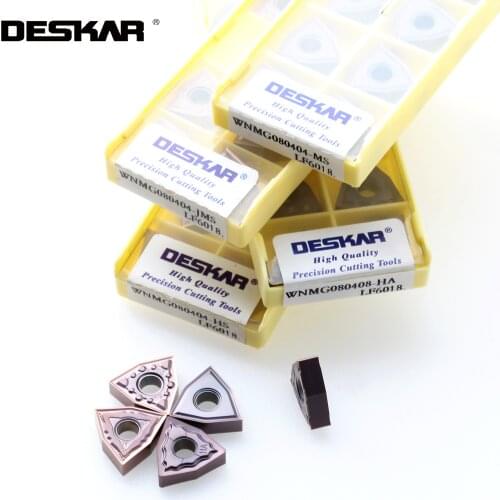 10PCS DESKAR WNMG080404 WNMG080408 WNMG080408 MQ MS MA LF6018 carbide cutter CNC lathe turning tools For stainless steel