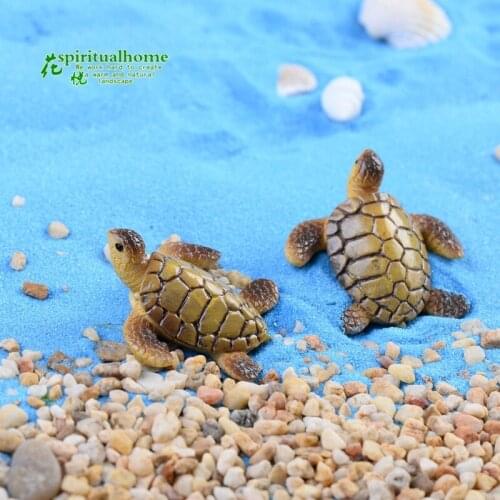 2PCS DIY Mini Turtle Tortoise Miniature Fairy Garden Decoration DIY Doll House Terrarium Micro Landscape Decoration Retail