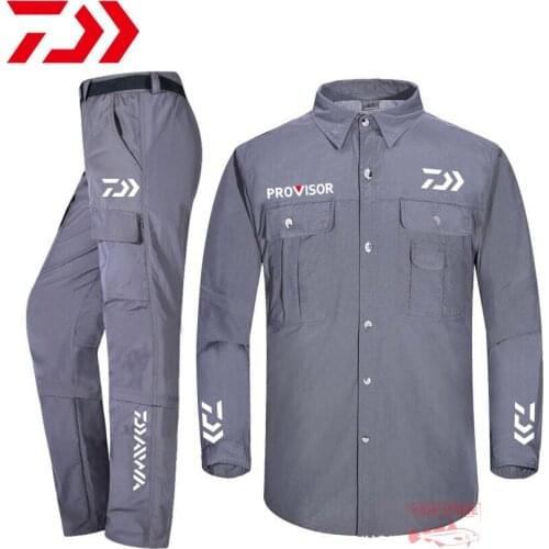 2021 Daiwa Men Fishing Suit Spring Thin Fishing Set Anti-sweat Breathable Quick Dry Fishing Shirt Outdoor Sports Fishing Pants