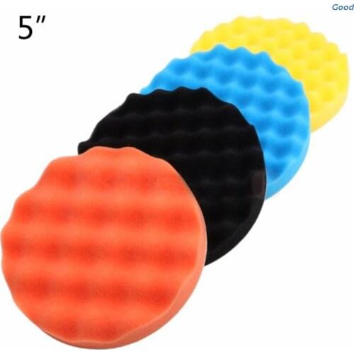 4Pcs 5 inch (125mm) Buffing Polishing Sponge Pad Kit For Car Polisher Buffer New