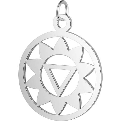 5pcs/Lot Steel Gold Rose Gold Color Charms Open Sun Triangle Pendant Stainless Steel Material Diy Jewelry Making