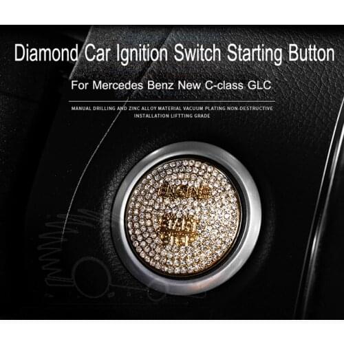 For Mercedes Benz New C GLC class C200 W205 W253 GLC260 ring start switch button car ignition car Diamond sticker car-styling