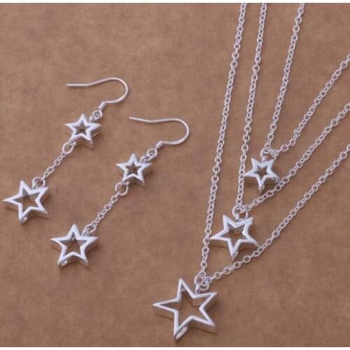 AS230 Hot sterling Jewelry Sets Earring 309 + Necklace 501 /ajeajala aprajgya silver color
