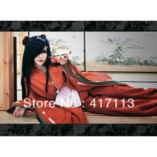 Free Shipping Future Diary The Sixth Diary User Kasugano Tsubaki Cosplay Costume Red Custom Kimono Uniform
