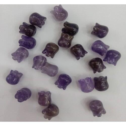 5pcs Natural Amethysts Stone Beads 9x10mm Convallaria Majalis Flower Loose Stone Beads For Jewelry Making DIY Bracelet Earring