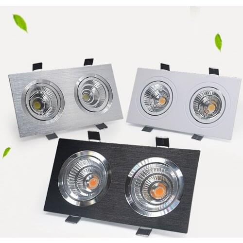 Black Silver Square Dimmable LED COB Downlight 7W 9W 12W 14W 28W 24W LED Recessed Ceiling Downlight LED COB Spot Light AC90-265V