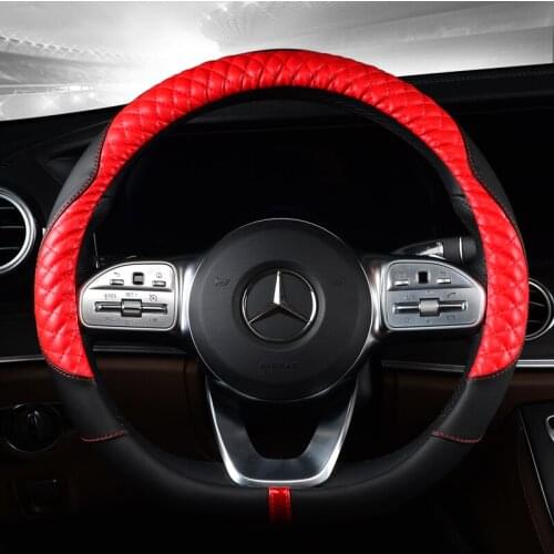 D Shape Car Steering Wheel Cover PU Leather+Carbon Fiber For Rogue Sport Hybrid 2017 - 2019 2020 Qashqai 2019 2020 Braid Cover