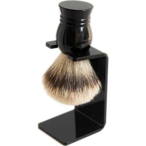 Acrylic Handle Badger Hair Beard Soap Lathering Shaving Brush Holder Bathroom Men Accessory