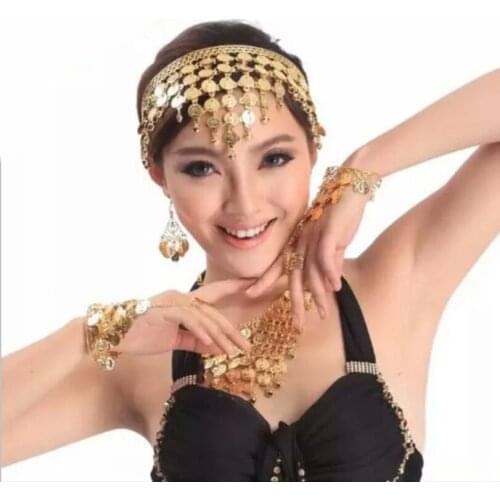 Tribal Bohemian Boho Coin Tassel Headpiece Gold Metal Headband Belly Dance Head Chain Tiara Hair Egyptian Gypsy Indian Jewelry