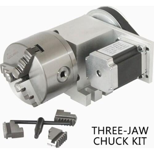 Engraving machine fourth axis A shaft rotating shaft CNC dividing head 100mm three and four jaw chuck K11-100 K12-100