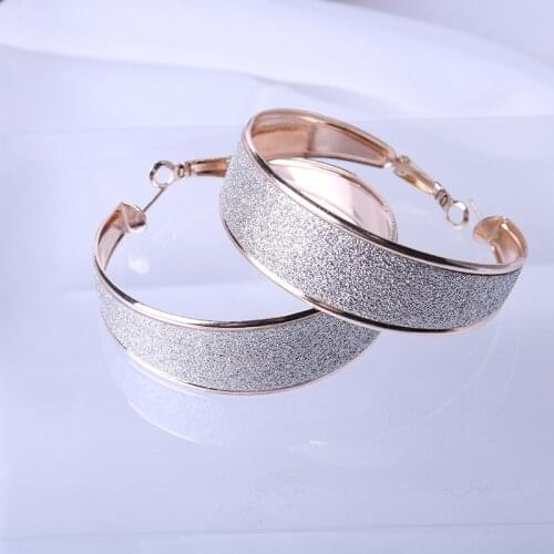 Korean Edition New Tide Rock Fastens Grind Arenaceous Circle Ear Nail Temperament Originality Vogue Earring