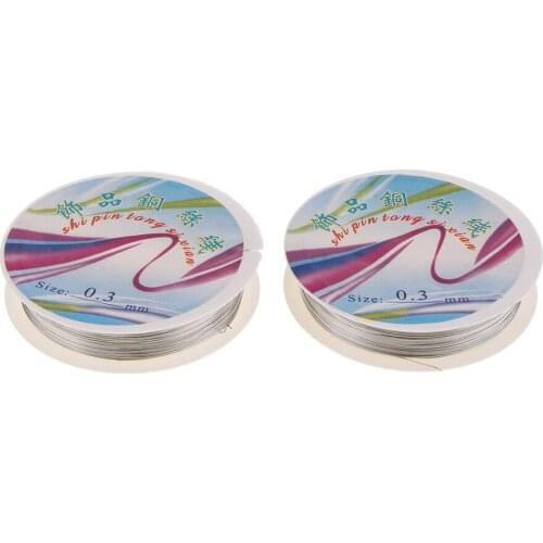 Prettyia 2 Copper Wire Round Jewelry Beading Wire DIY Crafts 0 . 2 / 0 . 3 / 0 . 4mm