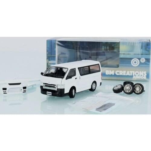 BM Creations 1:64 Toyota 2016 Hiace Van White LHD Diecast Model Car