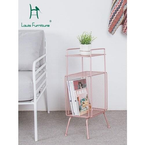 Louis Fashion Bookcases Sofa Floor Magazine Minimalist Bedroom Creative Girl Bedside Cupboard Pink Storage