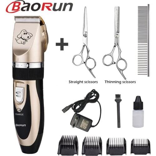 Baorun Dog Grooming Trimmer Kit Professional Pet Cat Clippers Yorkshire Haircut Machine Straight Thinning Scissors For Animal P2