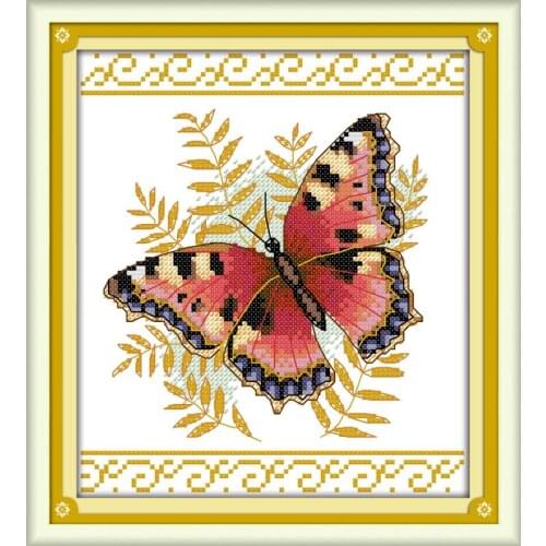 Joy Sunday Butterflie Embroidery Packs Cross Stitch Kits Paintings Counting Patterns DIY 11&14CT DMC Needlework Sets Handicraft