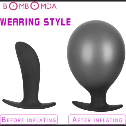 Super Large Inflatable Anal Plug Soft Dildo Bullet Shape Anal Sex Toy Extender Anus Butt Prostate Vibrat For Men Gay Masturbator