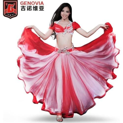 2018 Performance Luxury Belly Dancing Egyptian Costumes Oriental Style Rhinestone Bra, Belt ,skirt Belly Dance