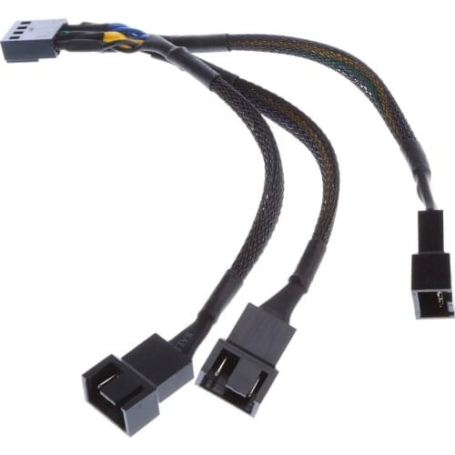 PWM 3/4 pin PWM Fan to 3 ways Y Splitter Power Cable PC Fan Extension Line