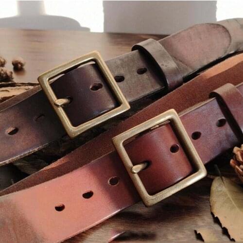 Personalized Fashion New Handmade Cowhide Belt Male Korean Retro Leather Pin Buckle Denim Belt