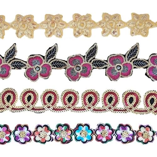 Hexagonal Star Belt Decorative Applique Sequins Embroidery Colorful DIY Clothing Supplies Material Accessories Whole Strip Sale