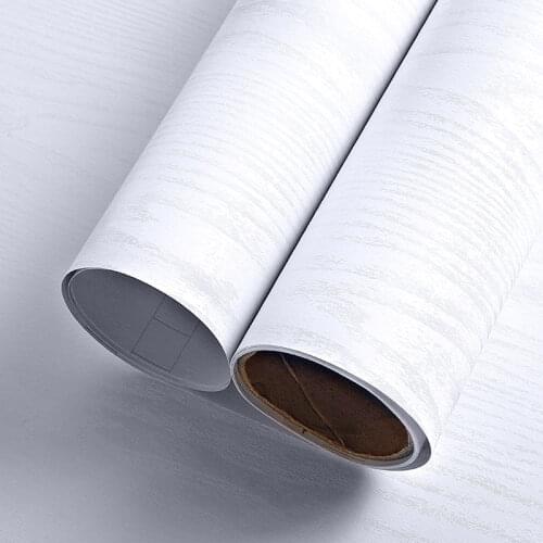 White Wood Pattern Peel and Stick Wallpaper DIY Self-adhesive Home Furnitures Renovation Vinyl Wall Stickers Sticky Paper Decal