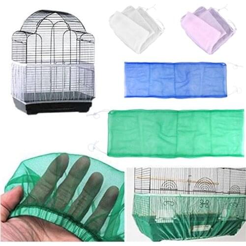 Mesh Bird Cage Cover Breathable Anti Dust Easy Cleaning Airy Shell Skirt Net Seed Catcher Guard Decoration Pet Bird Supplies C42