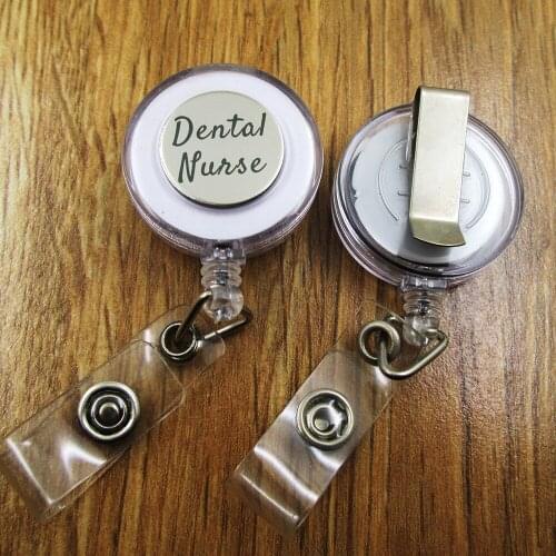 Dental nurse ID Badge Reel gift for him/her friend family retractable recoil id badge holder work fun