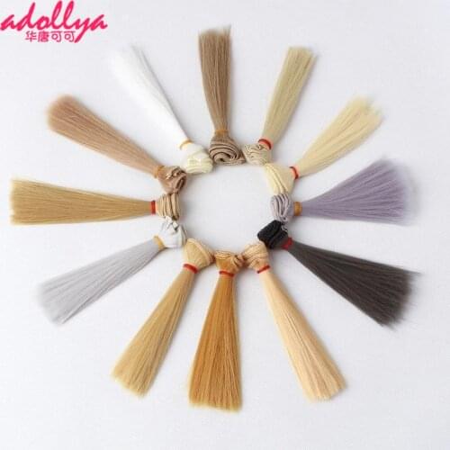 BJD 15*100cm Hair For Dolls Hair High Quality Gold White Brown Straight Hair Wig High-Temperature Tresses For Dolls Accessories