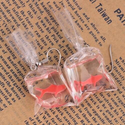 Fashion Design 1Pair/lot Koi Fish Water Bag Dangle Earrings For Women Anti Allergy Eardrop Party Gift Decor