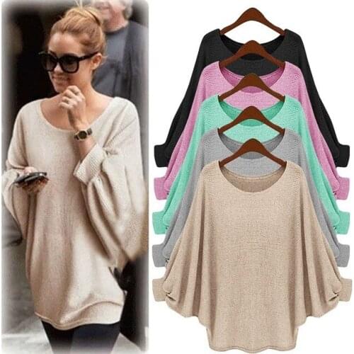 Sweaters women fashion 2020 pullover autumn bat sleeve loose fashion knitted long sweater women dropshipping promotion OYM6846