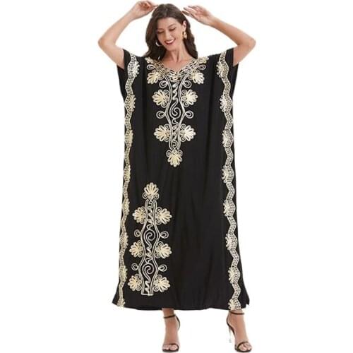 Women Middle East Long Dress Girl Elegant Loose Fitting Dress African Robe Prayer Beads Islamic Tasbih Female Muslim Clothing