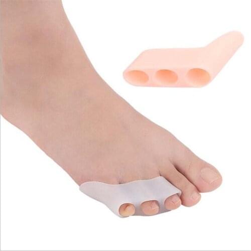 1 Pair 3 Holes Little Toe Silicone Toe Separator Foot Varus Corretcor Foot Care toe separators for bunions drop shipping