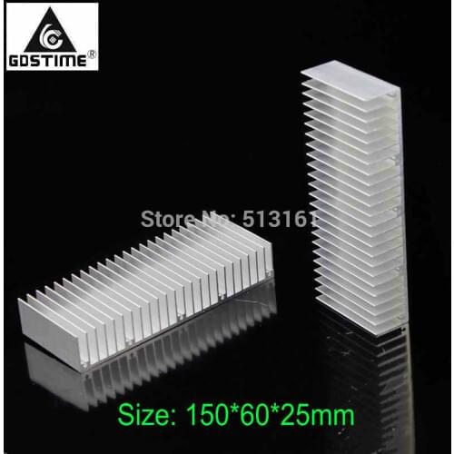 2 Pieces Gdstime 150x60x25mm Aluminum Heatsink Extruded Profile Heat sink Radiator for Electronic Heat Dissipation