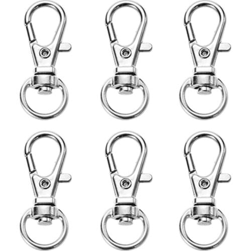 20pcs Stainless Steel Keychain Rotatable Keychains Swivel Lobster Clasp KeyChains Metal Key Chains For Bag Charm Accessories