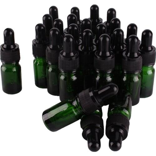 24pcs 5ml Empty Green Glass Dropper Bottle with Pipptte for essential oils aromatherapy liquid