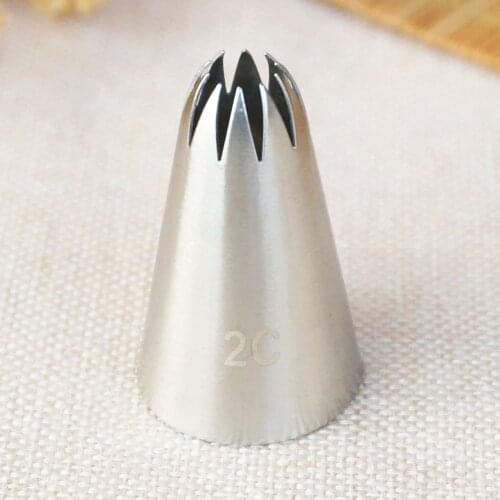 #2C Medium Size Stainless Steel Piping Icing Nozzle for Cream & Pastry Tools Cake Cream Decoration for Cakes Fondant Bakeware