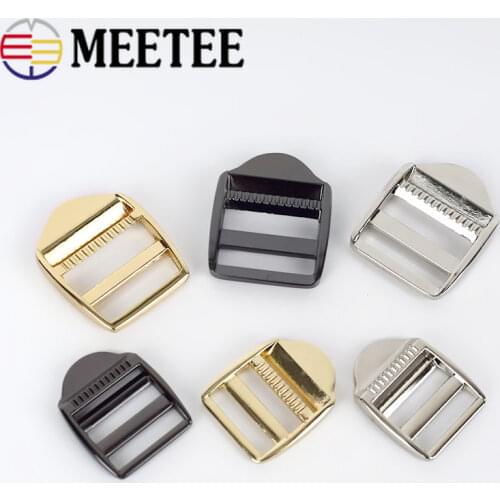 Meetee 4pcs 20/25MM Alloy Metal Buckle Adjustment Clothing Decoration Luggage Handbag Bag Strap Hardware Belt Accessory AP481
