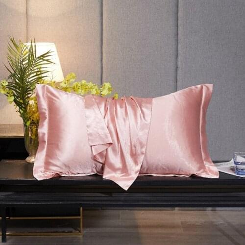 48x74cm Mulberry Silk Pillowcases Solid Color High-end Silky Ice silk Sofa Decor Cushion Cover on for Home Hotel Bed Pillow case