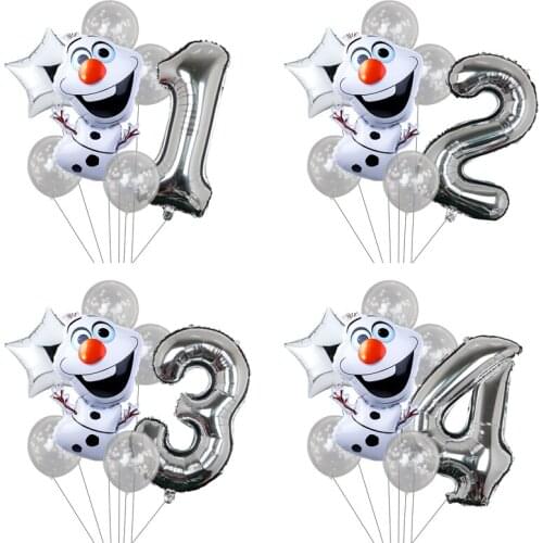 7pcs DISNEY Frozen Party Balloons Olaf Balloons 32inch Number Baby Shower Birthday Party Decorations Kids Toys Globos supplies