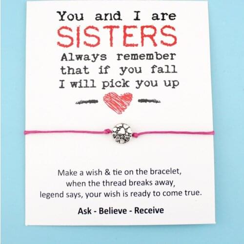 Girls Wedding Engagement Bridesmaid Gift Best Friends are Like Little Middle Big Sister Heart Charm Bracelets for Women