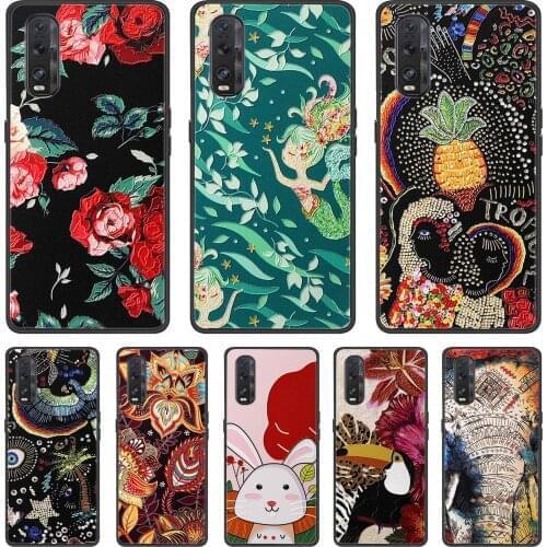 For Oppo Find X2 Case Rose Flowers Silicone Phone Cover For Realme X Lite Case 3D Relief Etui Realme XT X2 Case Black TPU Bumper