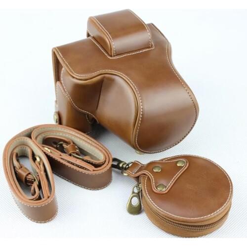 PU Leather Camera Bag CaseFor Canon EOSM50 M50 Camera Protective Skin Cover With Shouder Strap